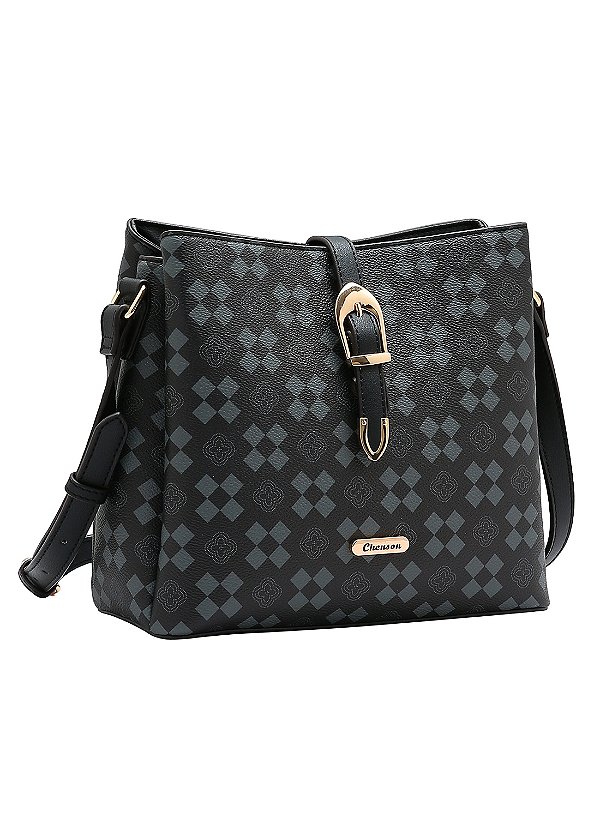 Bolsa New Elemento Gráfico - Transversal - Preto - Chenson 3485297