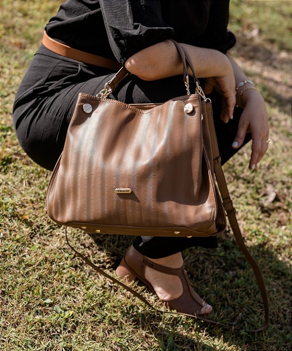 Bolsa Waves - Alça de Mão - Café - Chenson 3485318