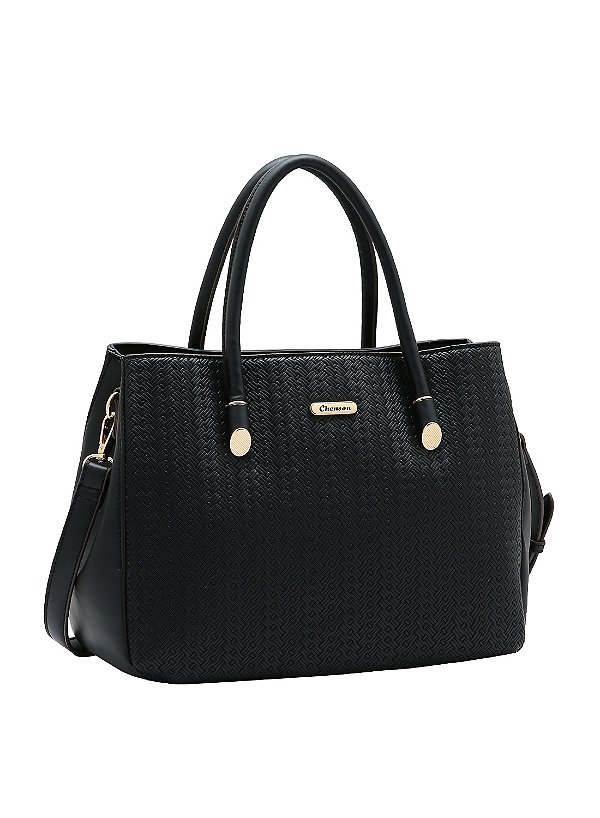 Bolsa Mini Tramas - Alça de Mão - Preto - Chenson 3485330