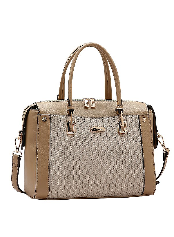 Bolsa Textura Chic - Alça de Mão - Bege - Chenson 3485301