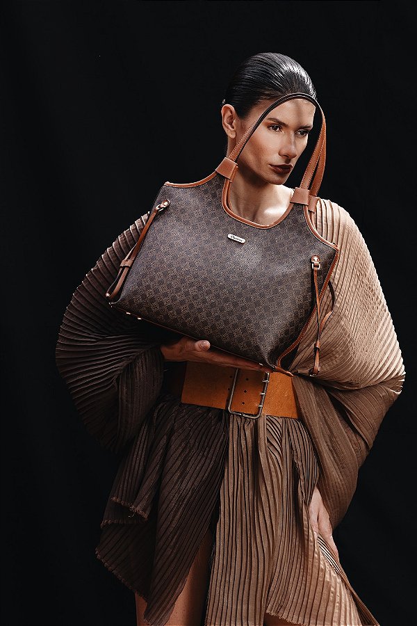 Bolsa Elemento Gráfico Casual - Alça de Ombro - Café - Chenson 3485291