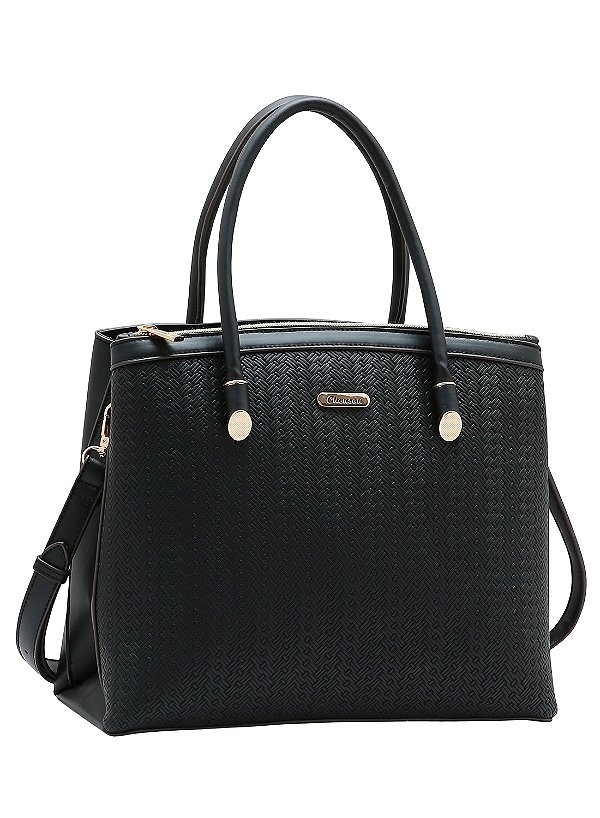 Bolsa Mini Tramas - Alça de Mão - Preto - Chenson 3485331