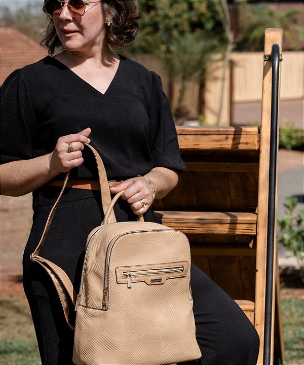 Mochila Contemporâneo Chic - Bege - Chenson Original 8485308