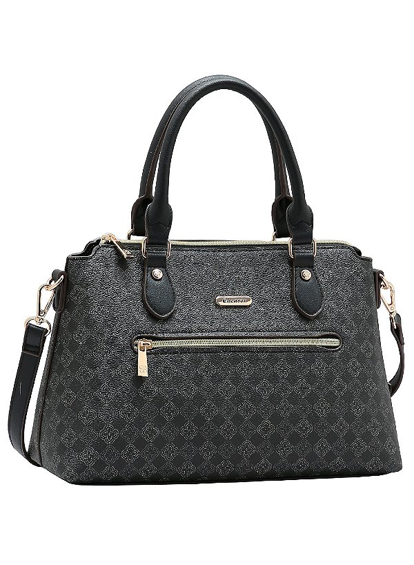 Bolsa Elemento Gráfico Casual - Alça de Mão - Preto - Chenson 3485288