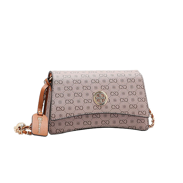 Bolsa feminina - Alça tiracolo - Monograma Elegance - Natural - Chenson 3484763