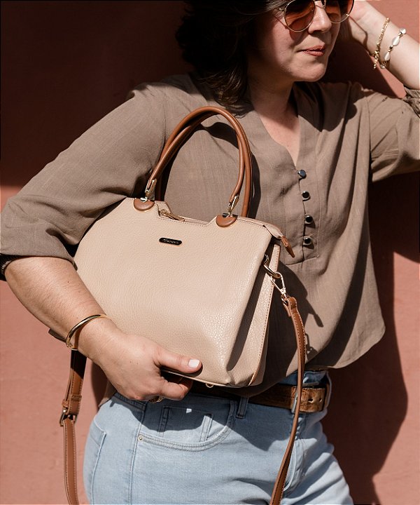 Bolsa Atemporal - Alça de Mão - Bege - Chenson Original 3485119