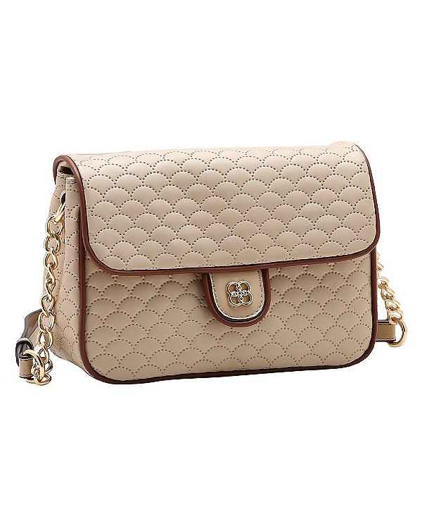 Bolsa Matelassê Cute - Alça Transversal - Chenson 3485671 - Natural