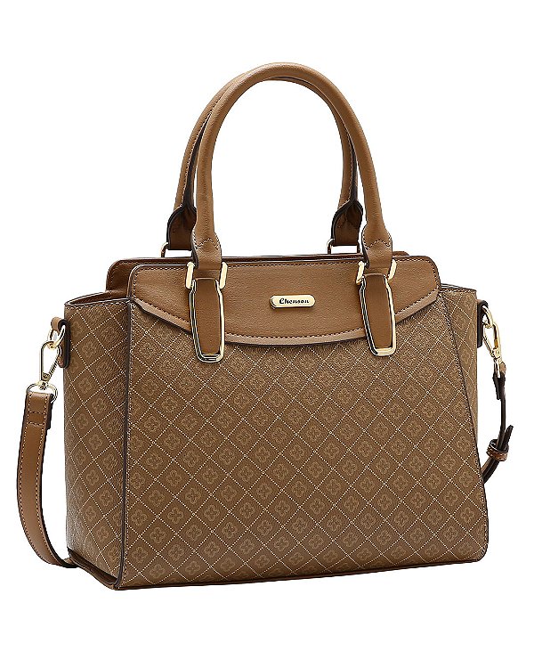 Bolsa Elemento Gráfico - Alça de Mão - Chenson 3485610 - Natural