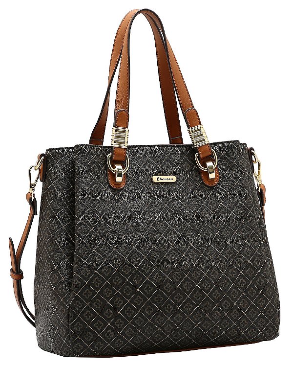 Bolsa Elemento Gráfico - Alça de Mão - Chenson 3485611 - Café