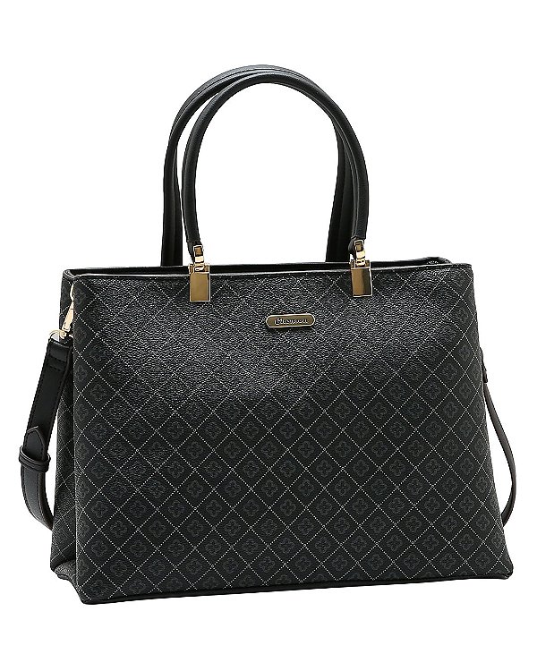 Bolsa Elemento Gráfico - Alça de Mão - Chenson 3485614 - Preto