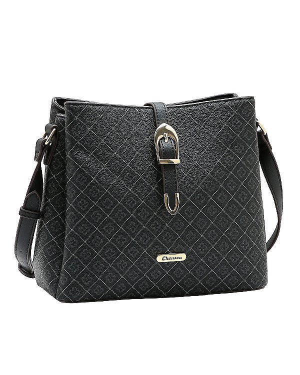 Bolsa Elemento Gráfico - Transversal - Chenson 3485616 - Preto