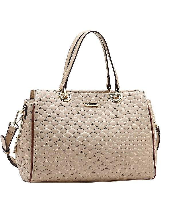 Bolsa Matelassê Cute - Alça de Mão - Chenson 3485668 - Natural