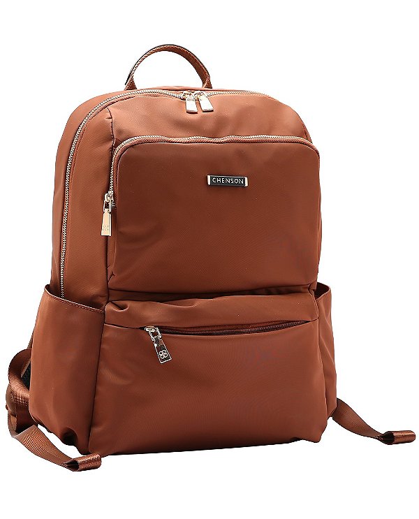 Mochila Feminina Notebook, Trabalho, Faculdade - Twill Nylon - Chenson 8784938 Café