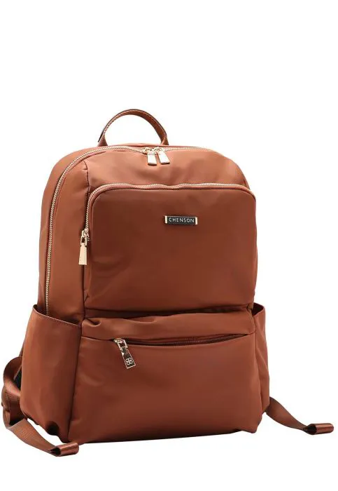 Mochila Feminina Notebook, Trabalho, Faculdade - Twill Nylon - Chenson 8784938 Café