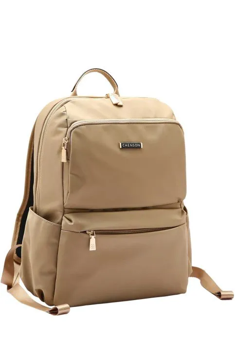 Mochila Feminina Notebook, Trabalho, Faculdade - Twill Nylon - Chenson 8784938 Natural