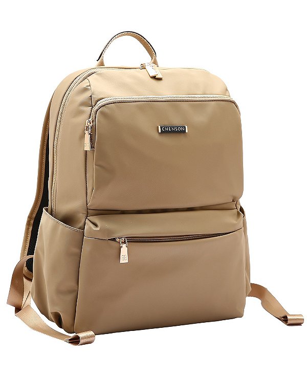 Mochila Feminina Notebook, Trabalho, Faculdade - Twill Nylon - Chenson 8784938 Natural