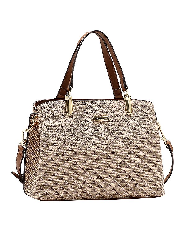 Bolsa Média New Elemento Gráfico - Alça de Mão - Chenson 3485624 - Bege