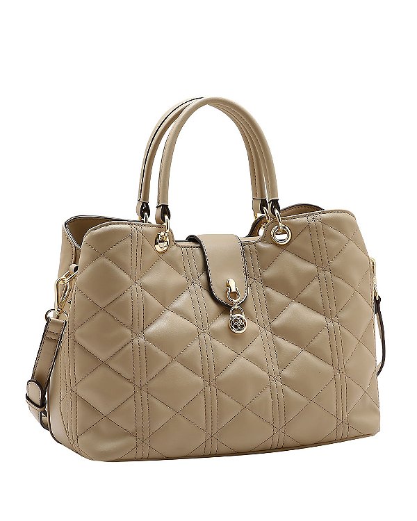 Bolsa Matelassê Elegance - Alça de mão - Chenson 3485679 - Natural