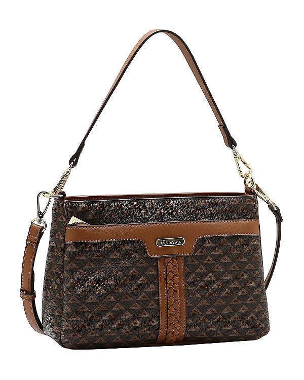 Bolsa Média New Elemento Gráfico - Alça de Mão - Chenson 3485625 - Café