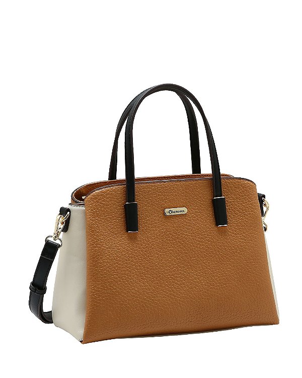Bolsa média Contrastes - Alça de Mão - Chenson 3485697 - Marrom
