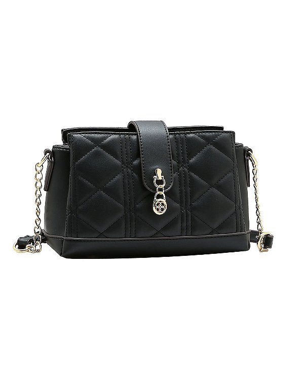 Bolsa Matelassê Elegance - Transversal - Chenson 3485682 - Preto