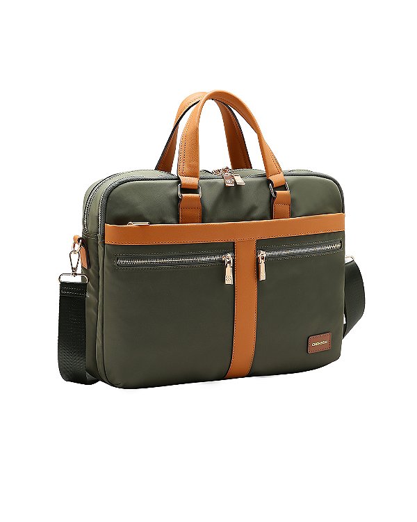 Pasta Feminina Executiva Notebook - Twill Nylon - Chenson 3785349 - Verde Musgo