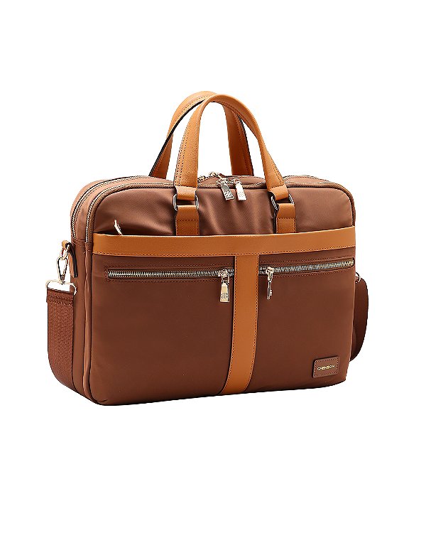 Pasta Feminina Executiva Notebook - Twill Nylon - Chenson 3785349 - Café