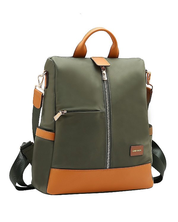 Mochila Casual Feminina Anti-furto - Twill Nylon - Chenson 8785337 Verde Musgo