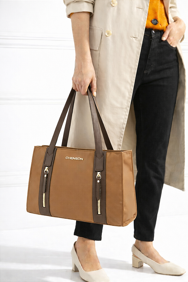 Bolsa Tote Microfiber - Alça de Ombro - Chenson 3185450 - Natural