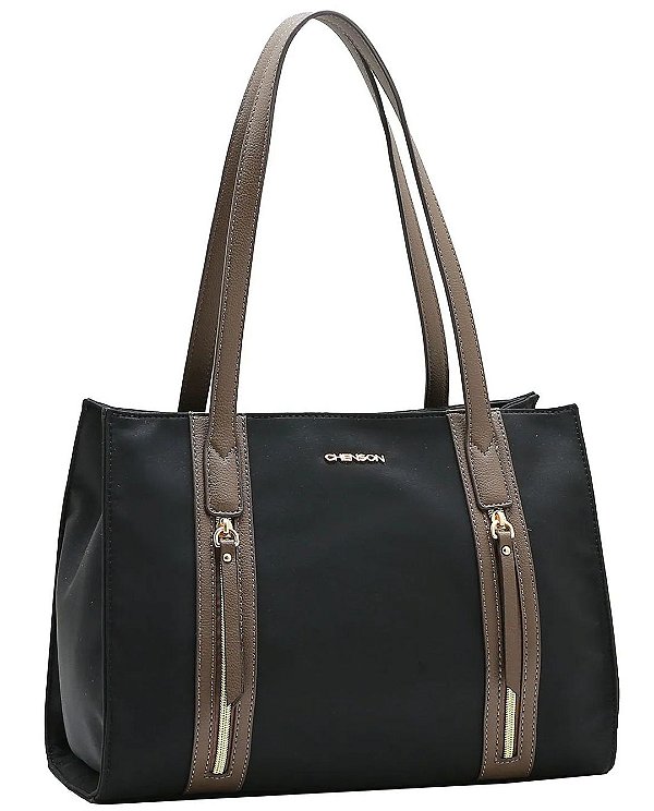 Bolsa Tote Microfiber - Alça de Ombro - Chenson 3185450 - Preto