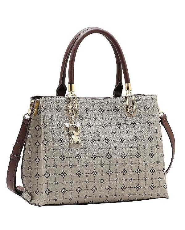 Bolsa Monograma Delicado - Alça de Mão - Chenson 3485472 - Natural