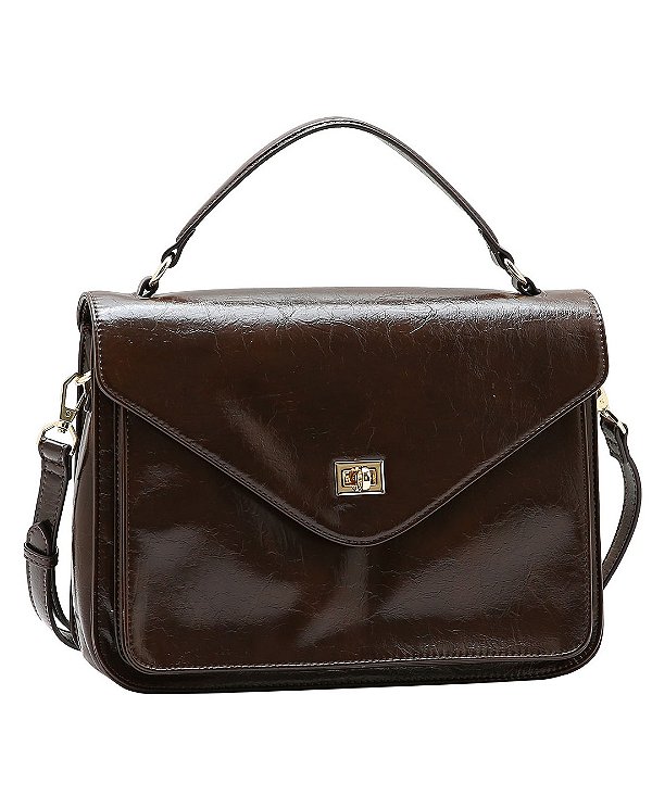 Bolsa Estruturada Atemporal - Alça de Mão - Chenson 3485562 - Café