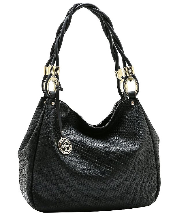 Bolsa tipo Hobo Ferragem Chic - Alça de Ombro - Chenson 3485550 - Preto