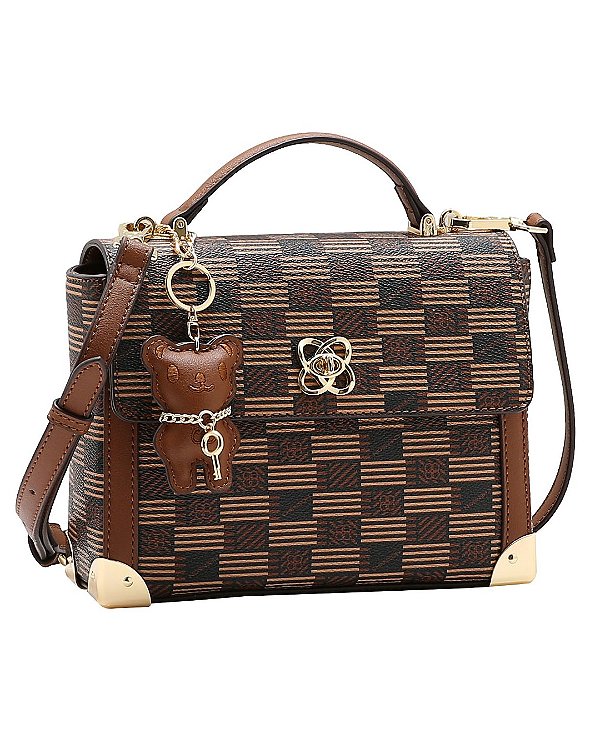 Bolsa Tipo Box - Art Monograma - Alça de Mão - Chenson 3485516 - Café