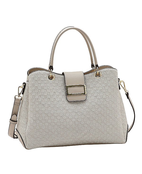 Bolsa Satchel Classica - Tramas - Alça de Mão - Chenson 3485955 Off White