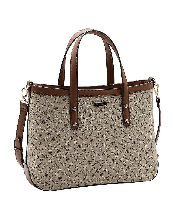 Bolsa Shopper Elemento Gráfico - Alça de mão - Chenson 3485888 Bege