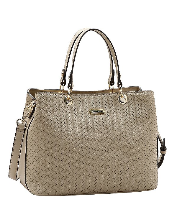 Bolsa Tote Contemporâneo - Alça de Mão - Chenson 3485952 Natural