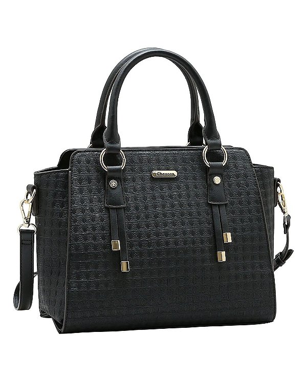 Bolsa Tote Textura Contemporânea - Alça de mão - Chenson 3485890 Preto