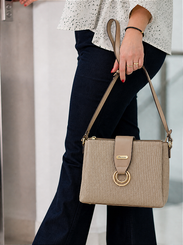 Bolsa Transversal Crossbody - Casual Chic - Chenson 3485906 Natural