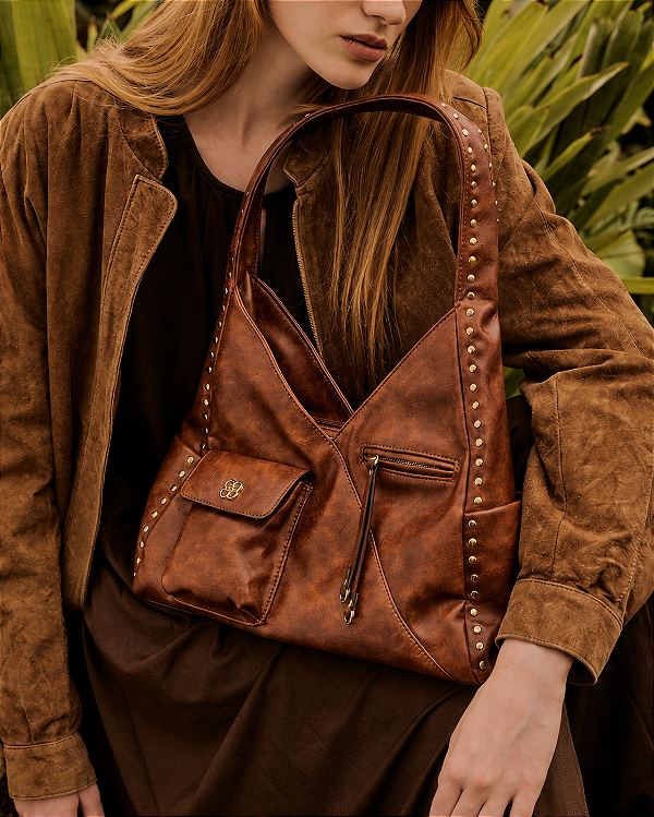 Bolsa Boho Chic - Alça de Ombro - Chenson 3485837 Marrom