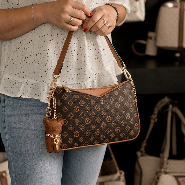 Bolsa Baguete - Classic Monograma - Chenson 3485391 Café