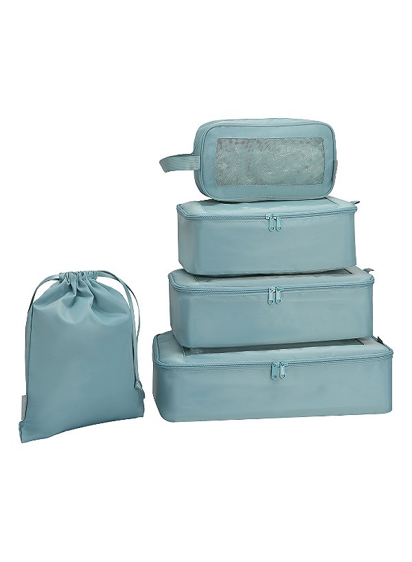 Kit Necessaire Organizador Mala de Viagem 5 peças Republic Vix 0734259 Verde