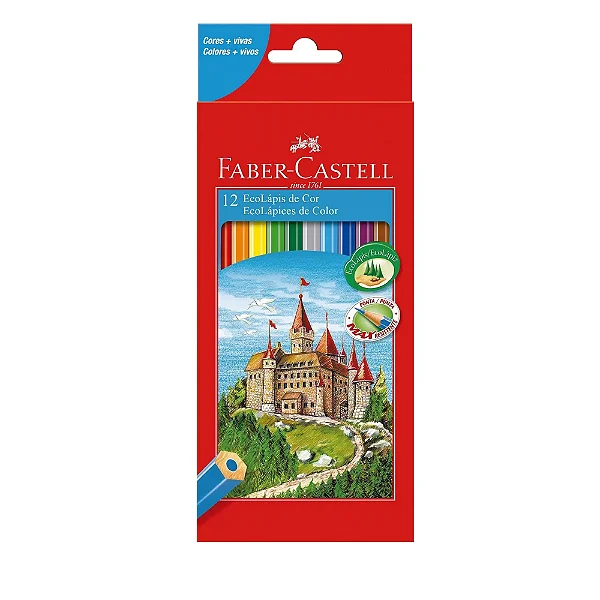 Lápis De Cor 12 Cores Ecolápis Faber Castell