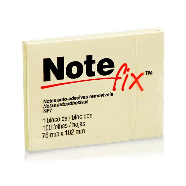 Bloco Adesivo Notefix Amarelo - 76mmx102mm - 100 Folhas