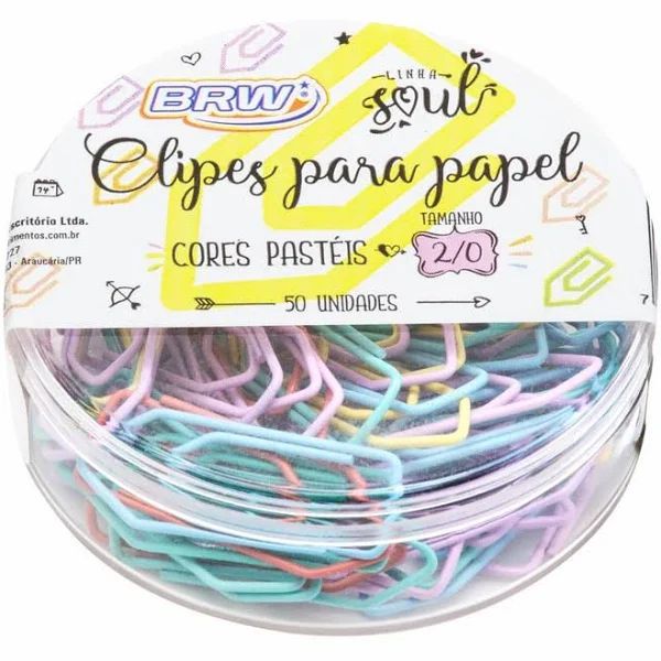 Clips Nº2/0 Pastel Brw - Pote com 50