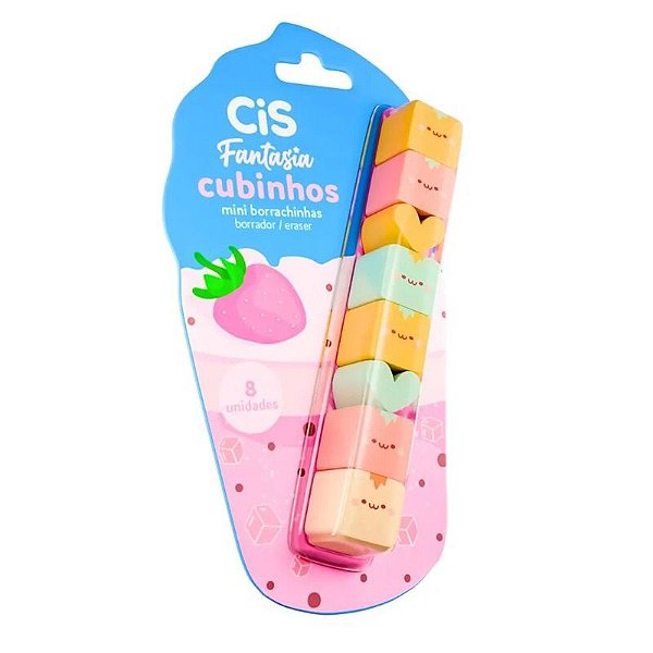 Mini Borracha Cis Fantasia Cubinho 8 Unidades