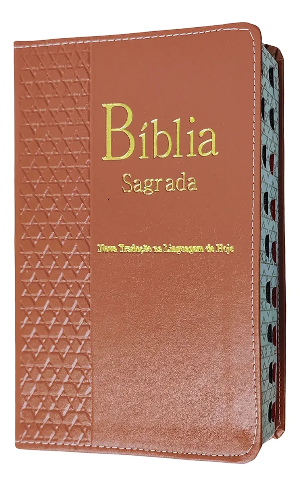 Biblia Sagrada Ntlh Slim Capa Luxo Caramelo Com Indice Lateral - Miolo Sbb