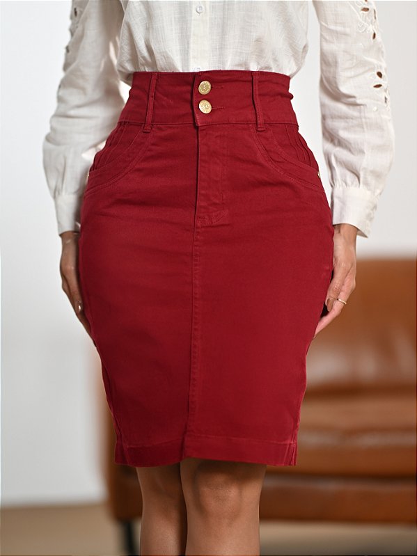 Saia Brim Vermelho Bordô Anagrom Ref.253