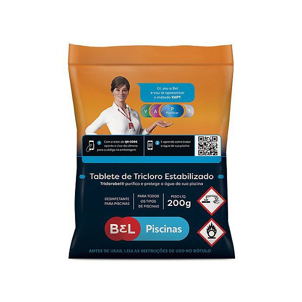 Tablete de Tricloro Estabilizado 200g Bel Piscinas