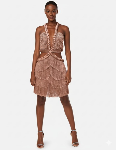 Vestido Crochê com Franjas em Fio de Seda